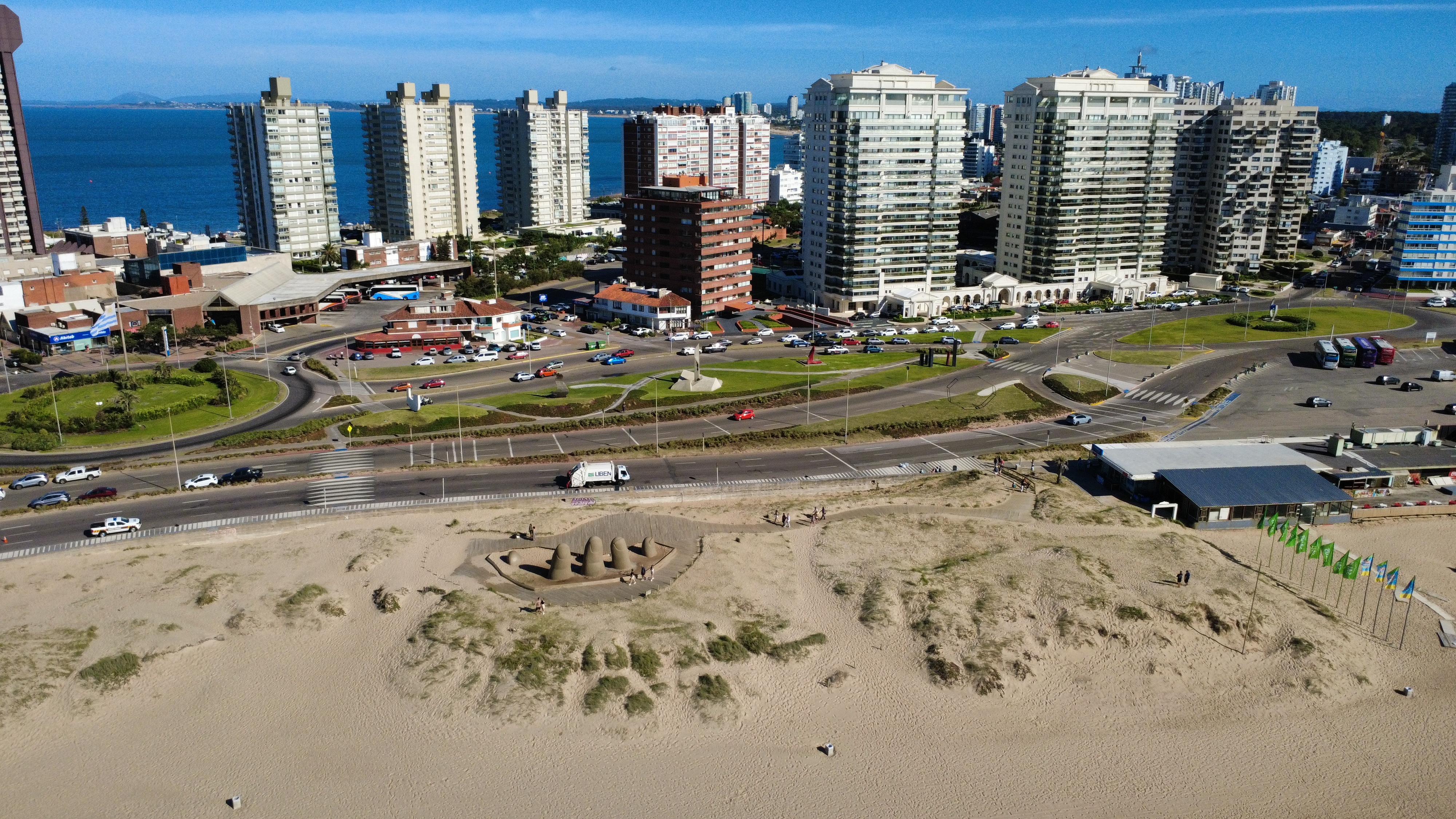 The Fingers of Punta del Este sculpture on Brava Beach