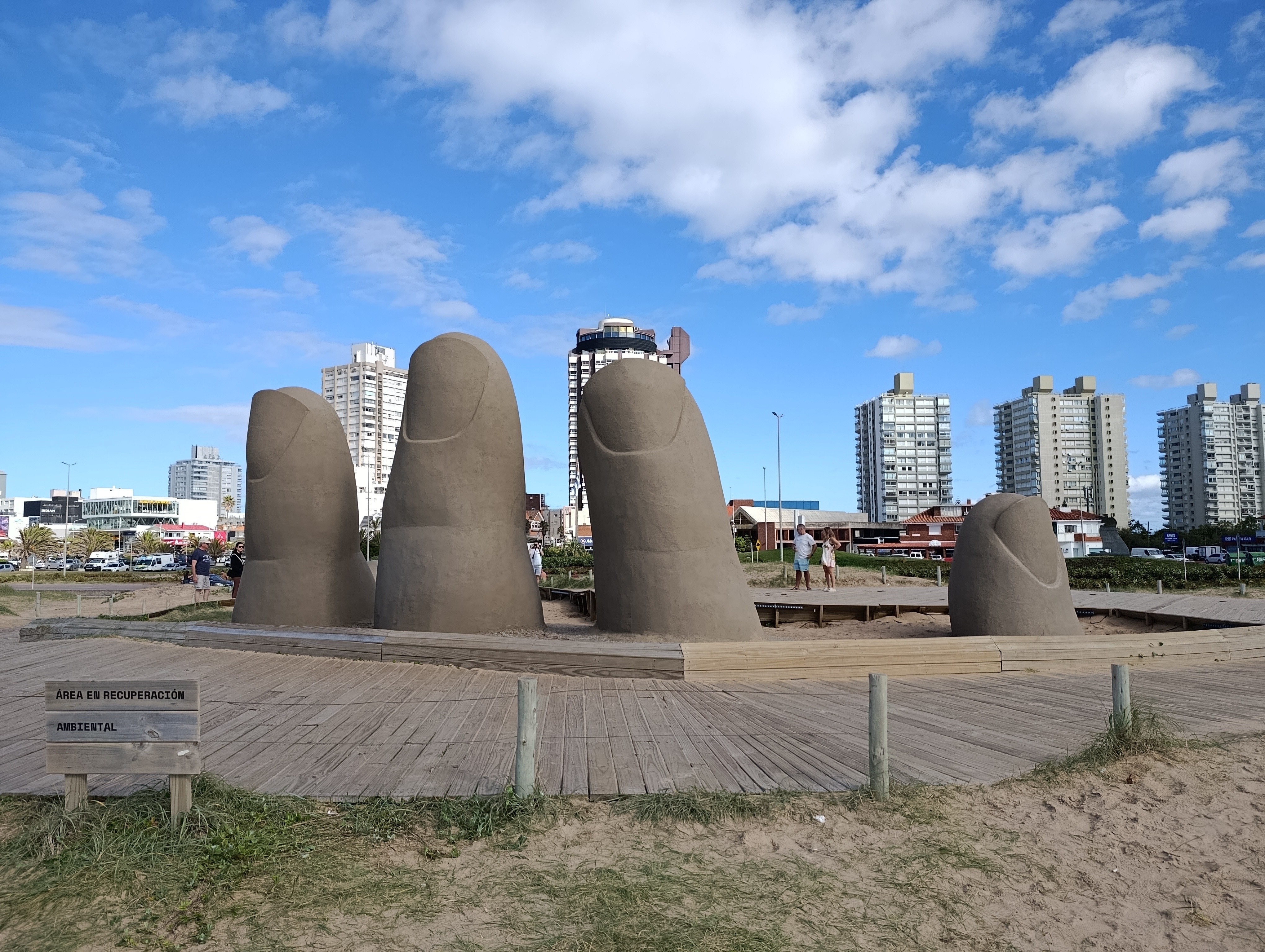 The Fingers of Punta del Este sculpture on Brava Beach