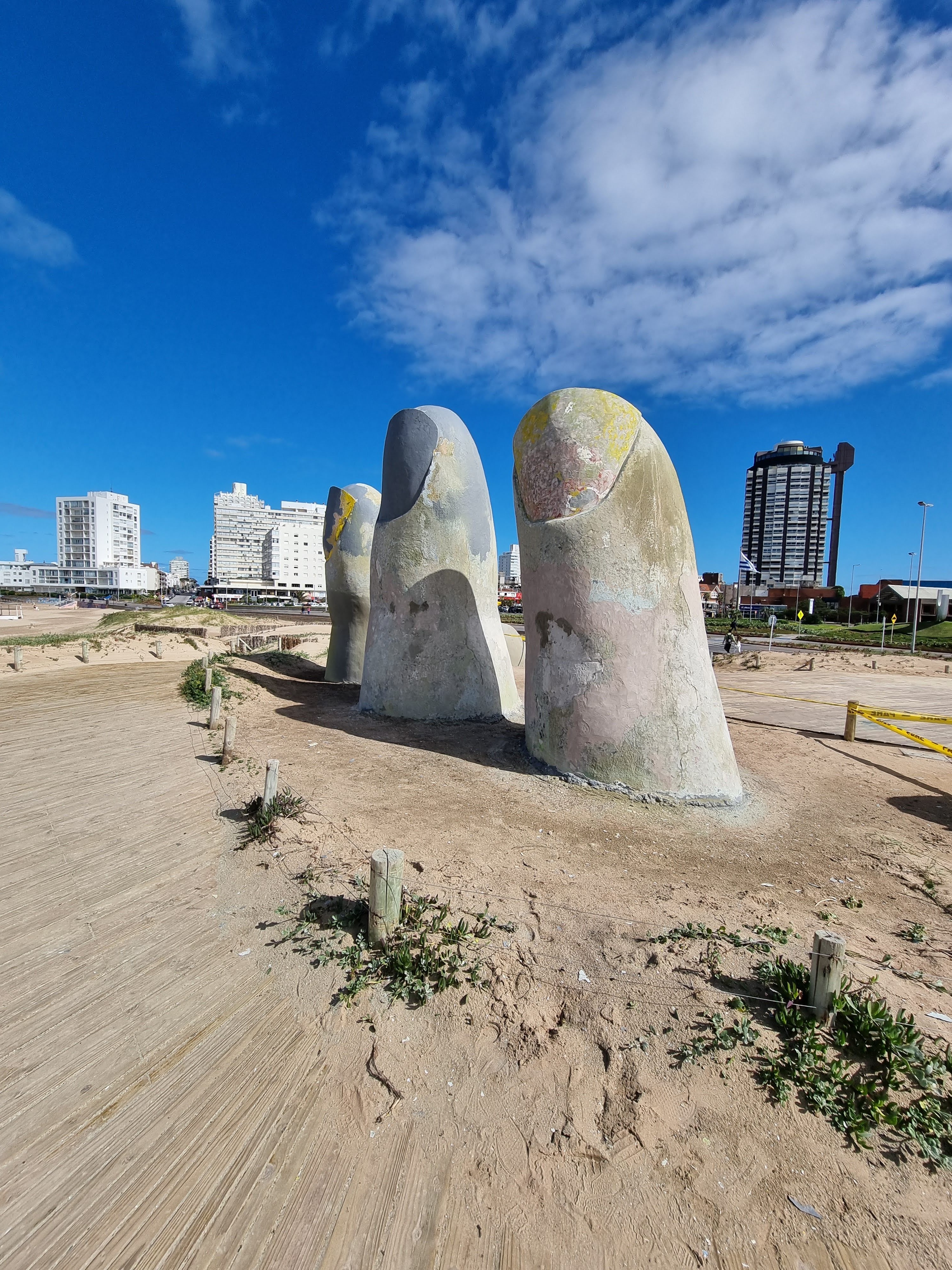 The Fingers of Punta del Este sculpture on Brava Beach