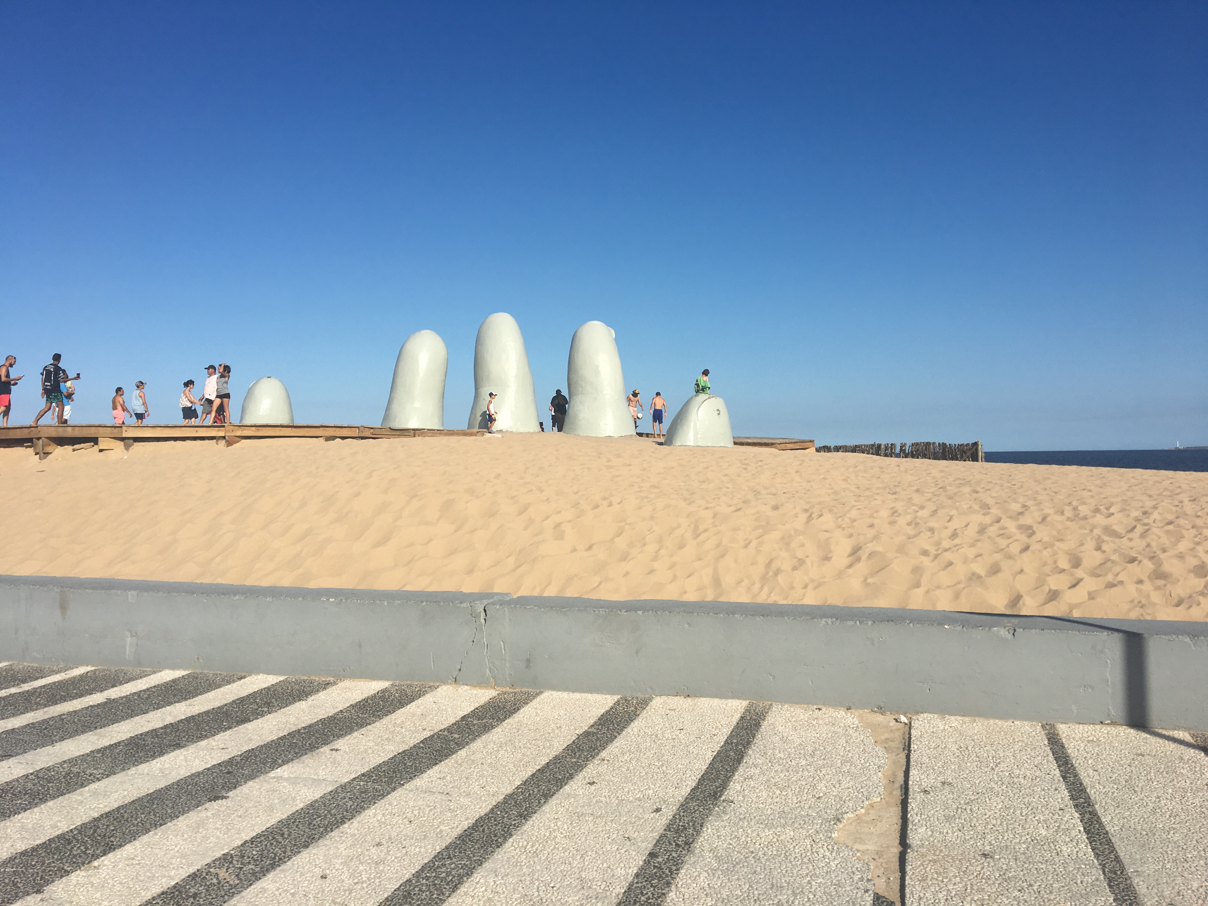 The Fingers of Punta del Este sculpture on Brava Beach
