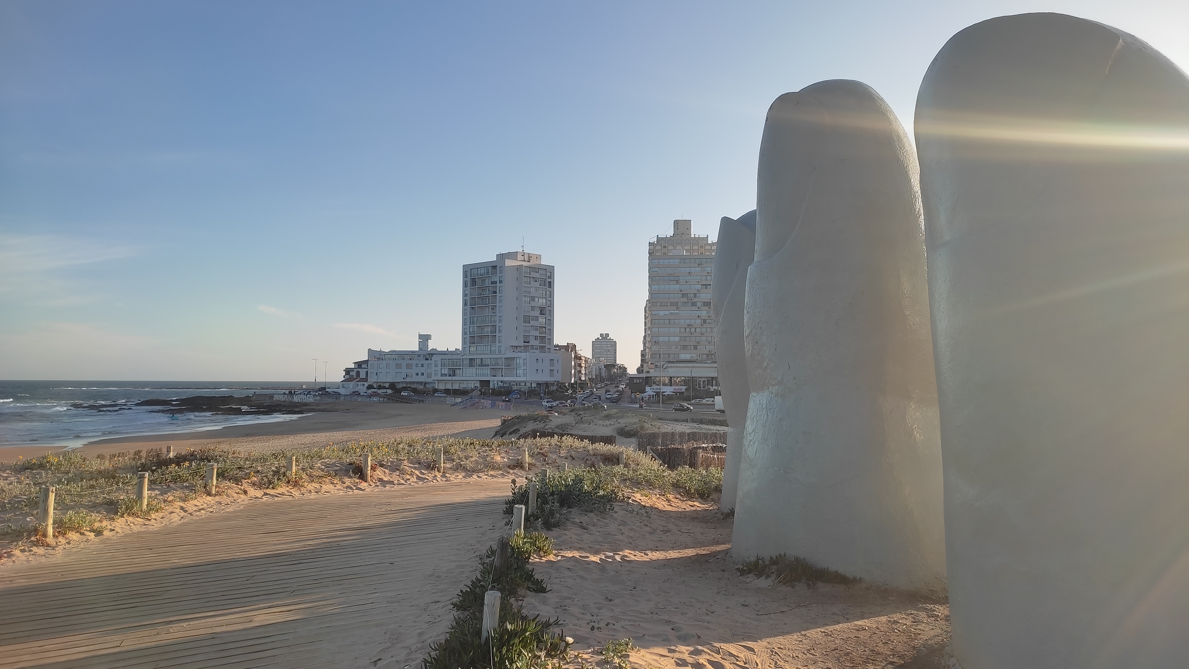 The Fingers of Punta del Este sculpture on Brava Beach