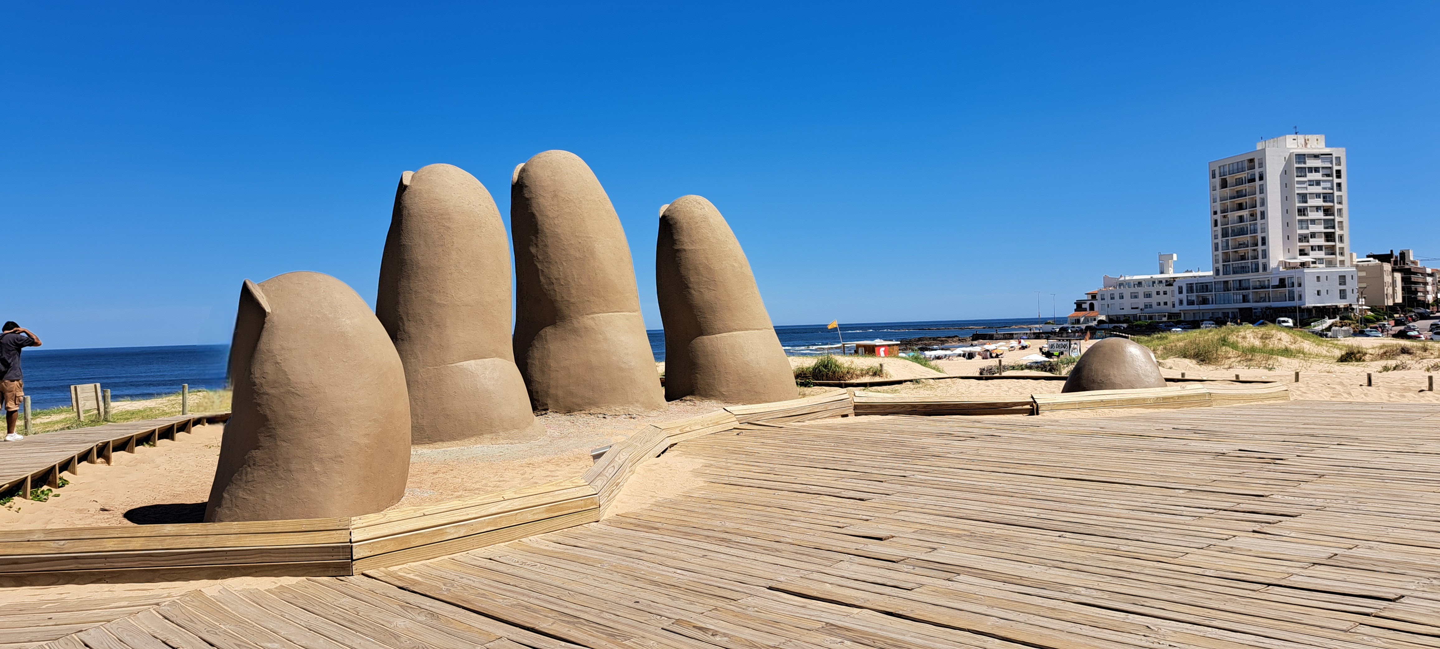 The Fingers of Punta del Este sculpture on Brava Beach