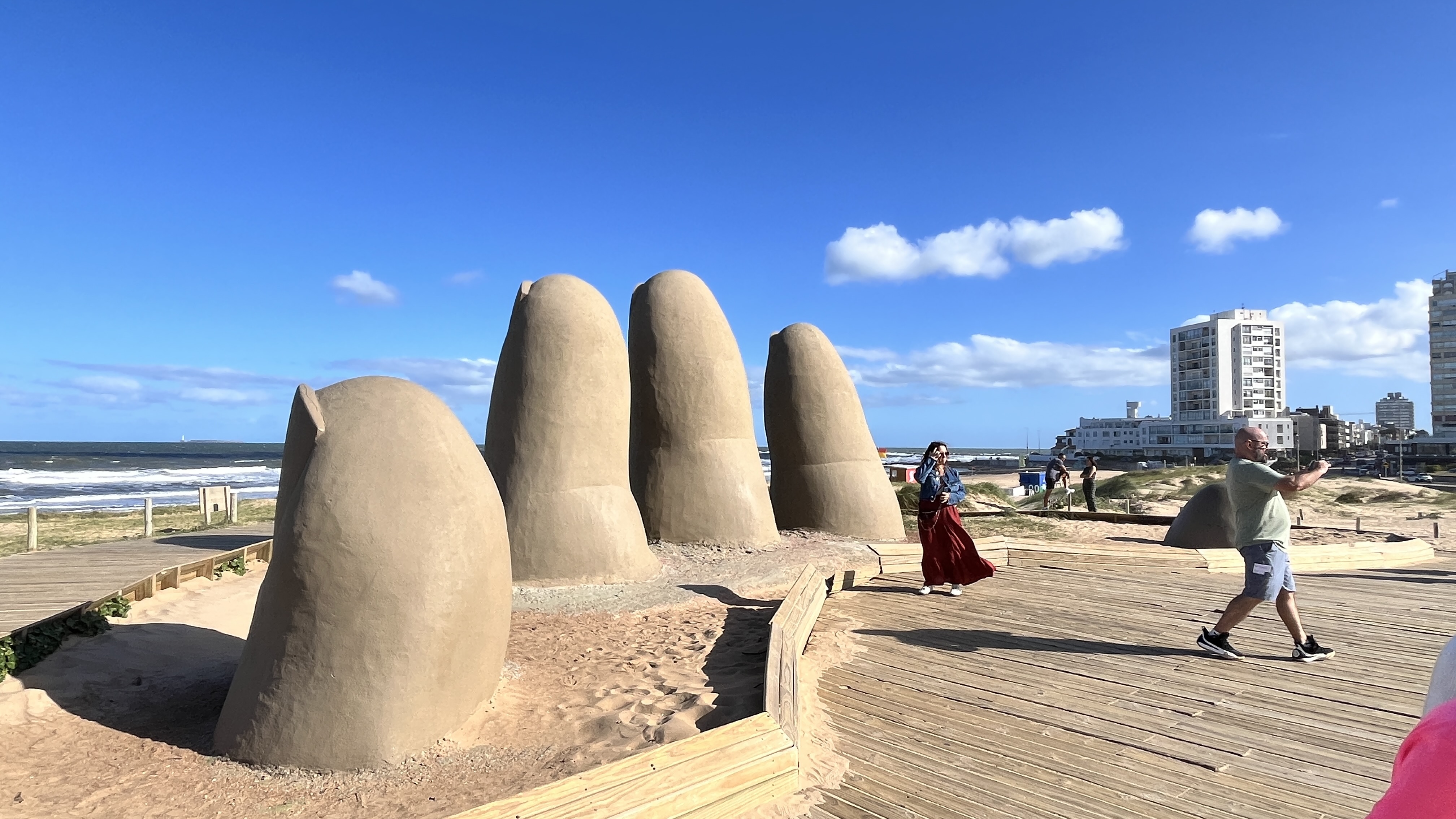The Fingers of Punta del Este sculpture on Brava Beach