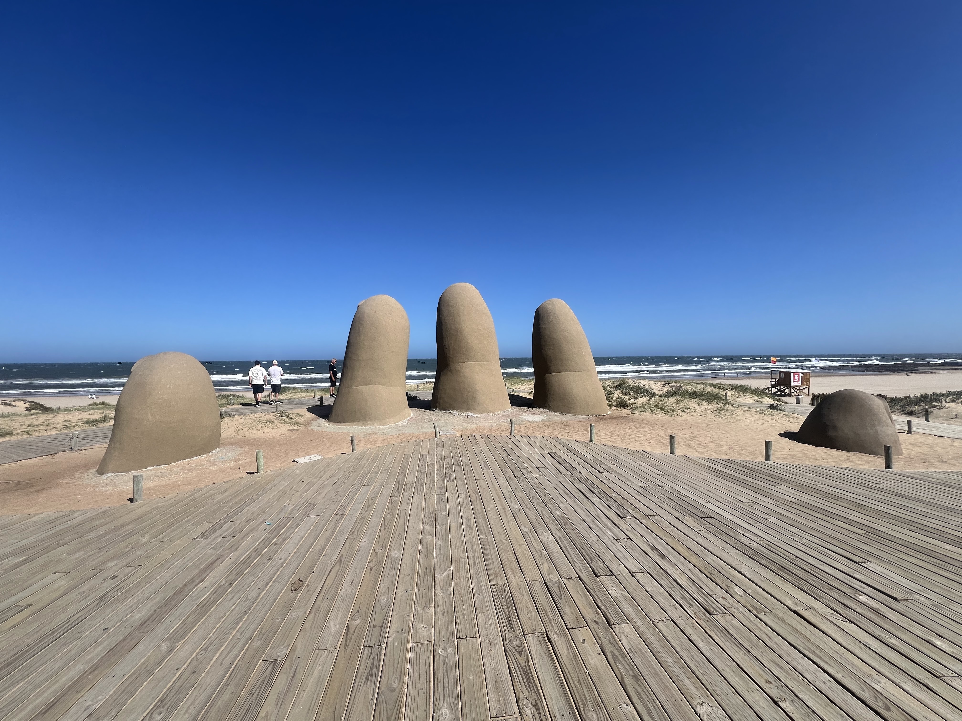 The Fingers of Punta del Este sculpture on Brava Beach